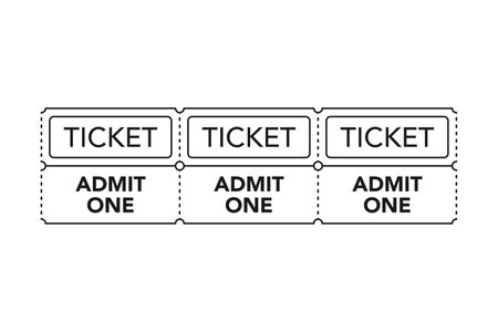 Ticket reel for cinema admission or movie tickets as repeating pattern vectorのイラスト素材