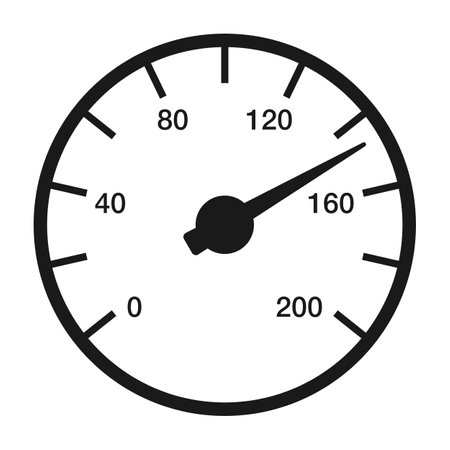 Speedometer or car dashboard speed guage in vector iconのイラスト素材