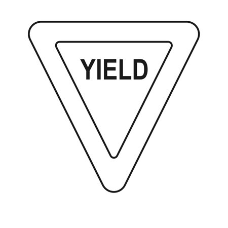 Yield sign as traffic sign for road transport in vector iconのイラスト素材