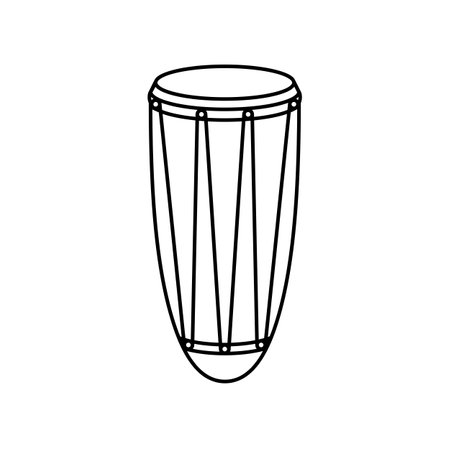 African hand drum or conga drum in vector iconのイラスト素材