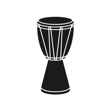African hand drum or djembe drum in vector iconのイラスト素材