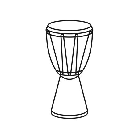 African hand drum or djembe drum in vector iconのイラスト素材