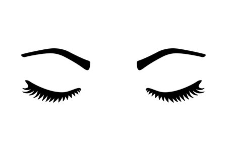 Lashes and brows or eyelashes and eyebrows in vector iconのイラスト素材