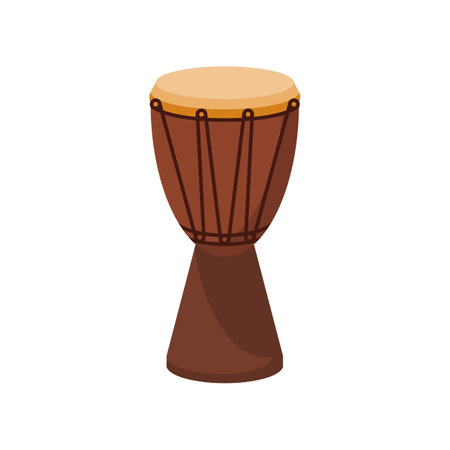 African hand drum or djembe drum in vector iconのイラスト素材