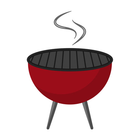 Barbecue or BBQ grill in vector Iconのイラスト素材