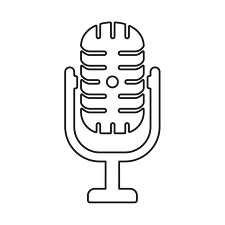 Vintage microphone for music and audio symbol in vector iconのイラスト素材