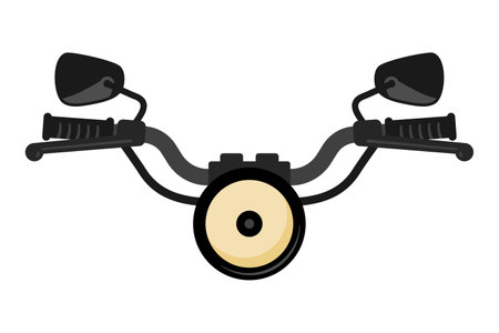 Motorbike or motorcycle handlebars front on with headlight in vectorのイラスト素材