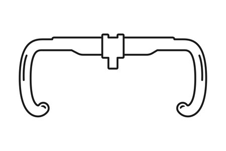 Drop bar handlebars for road bike cycling concept in vectorのイラスト素材