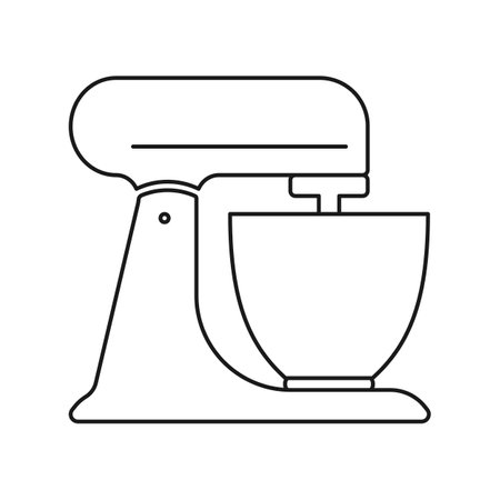 Kitchen stand mixer home appliance with bowl in vector iconのイラスト素材