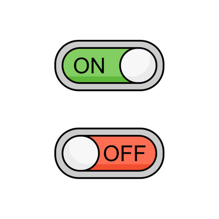 Toggle buttons with on off switch in vector iconのイラスト素材