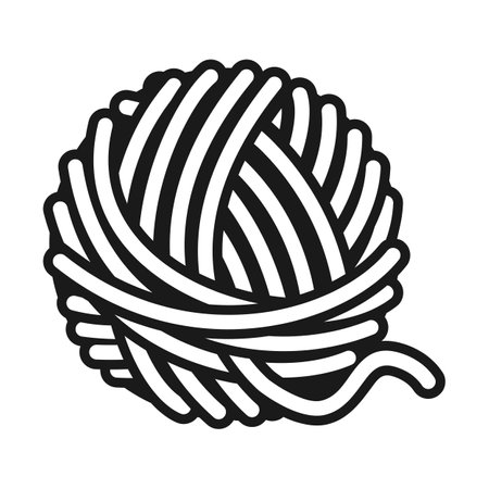 Yarn ball or ball of wool for knitting in vector iconのイラスト素材