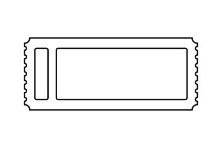 Admission ticket in simple outline vector iconのイラスト素材