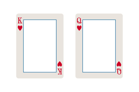 King and Queen of Hearts pair of playing cards as picture frame set in vectorのイラスト素材