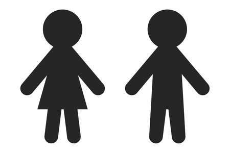 Girl and boy icon set in vectorのイラスト素材