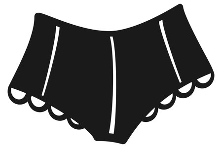 Ladies french knickers style lingerie undewear in silhouette style vectorのイラスト素材