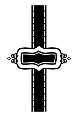 Gift wrapping ribbon and label in silhouette style vectorのイラスト素材