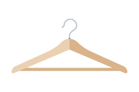 Wooden coat hanger or clothes hanger icon vectorのイラスト素材