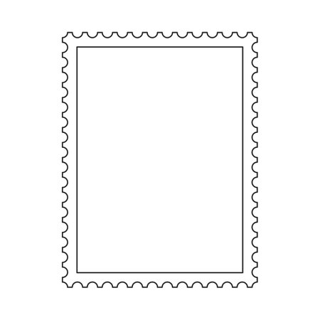 Vertical format postage stamp outline vector frame with perforated edgesのイラスト素材