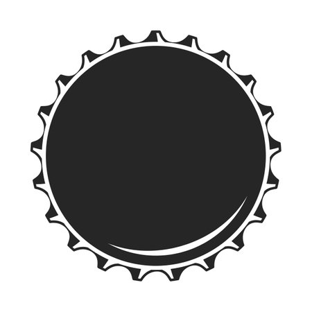 Top view of a blank bottle top or bottle cap black silhouette vector illustrationのイラスト素材