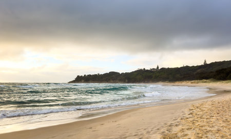 Sunrise at Point Lookout looking towards Frenchmans Beach on Stradbroke Islandの写真素材