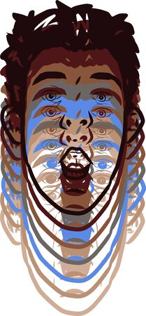 Abstract boy screaming colors のイラスト素材