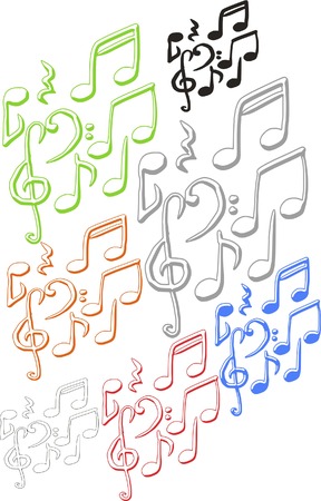Colorful Musical Notation Symbols のイラスト素材