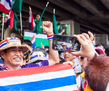 Antigovernment demonstration in Bangkok  29th March 2014のeditorial素材