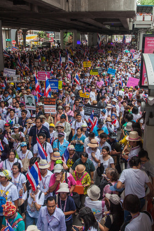 Antigovernment demonstration in Bangkok  29th March 2014のeditorial素材