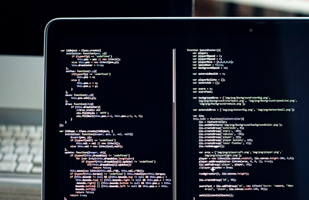 web development - writing javascript codeの写真素材