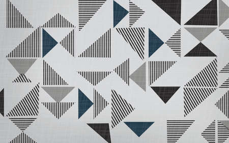 Geometric pattern - hatched and solid triangles on a gray background