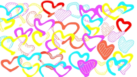 colorful heart background in red pink yellow and orange