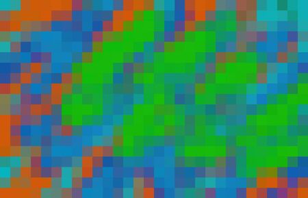 green blue and orange pixel abstract background