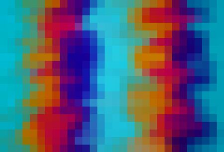 red orange blue green pixel abstract backgroundの写真素材