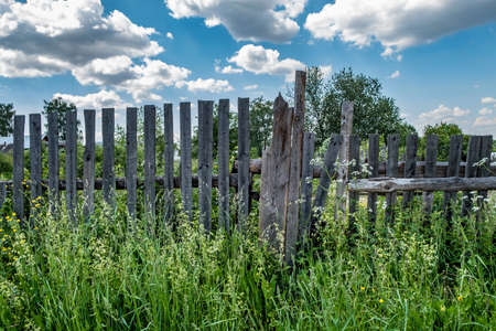 Old wooden fenceの写真素材