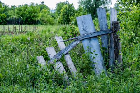 Old wooden fenceの写真素材