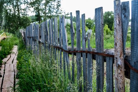 Old wooden fenceの写真素材