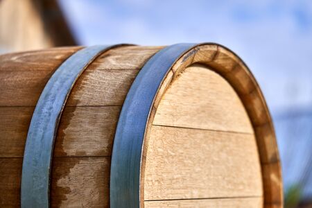 Oak barrel is dried before use