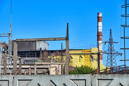 Metallurgical plant in the city of Izhevskの写真素材