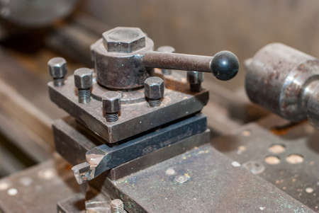 Lathe in the joinery workshop, the machine is old but workingの写真素材