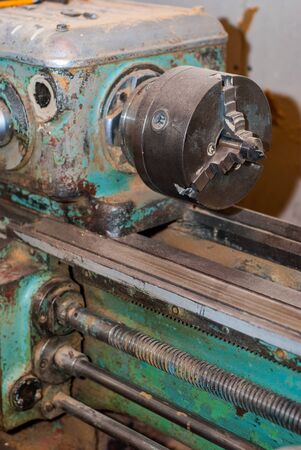 Lathe in the joinery workshop, the machine is old but working