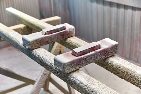Dried enamel and varnish after prolonged painting in the paint shop