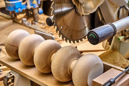Wooden legs in the form of turnips made of solid alder