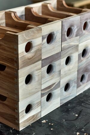 Wooden hand-made boxes for a chest of valuable wood