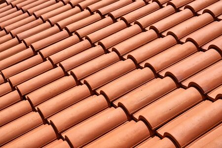 Tiled roof in a hotel on the seaの写真素材
