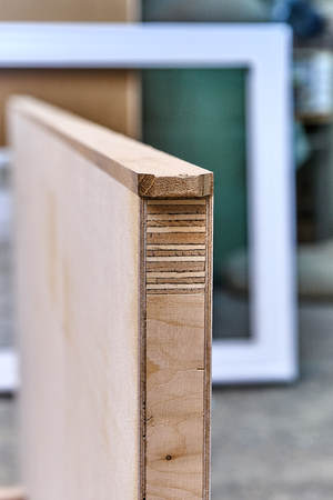 Wood door manufacturing process. Door leaf. Woodworking and carpentry production. Furniture...