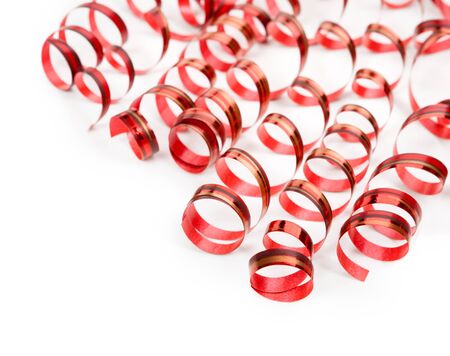 Red serpentine isolated on white backgroundの写真素材