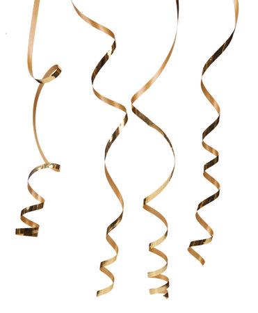 Gold serpentine isolated on white backgroundの写真素材