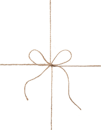 String and bow isolated on white background.の写真素材