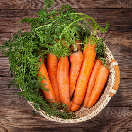 Carrot on the basket. rural concept.の写真素材
