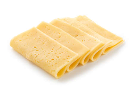 cheese slices isolated on a white background.